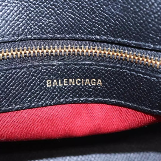 Balenciaga Ville Small Handbag Leather 2way Black Gold Women's Bag with Strap