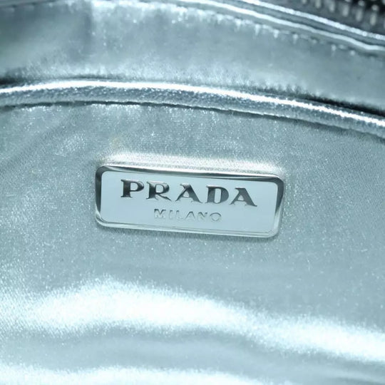 Prada Clutch Bag Eco Pelliccia Azzurro Blue Silver Fur Handbag Women Made in Italy