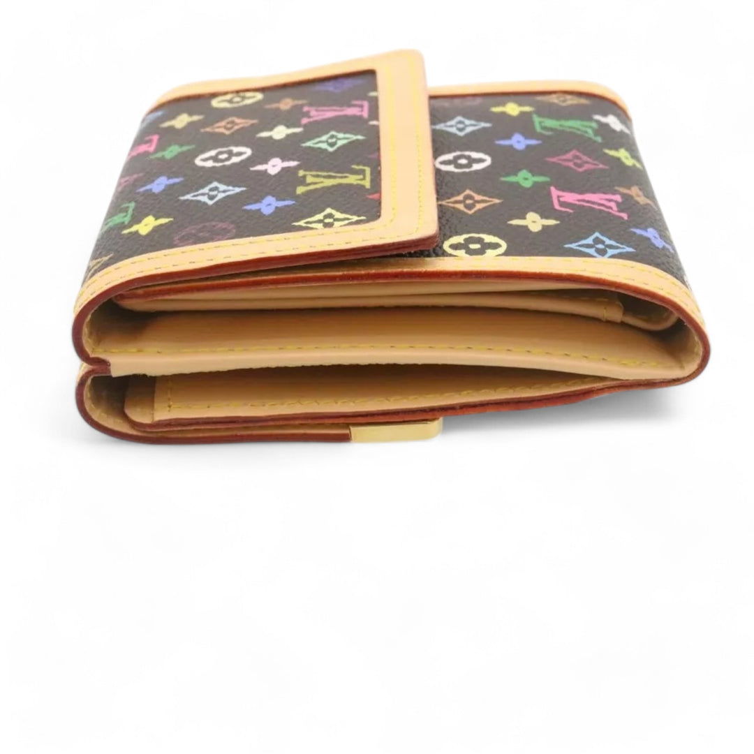 Louis Vuitton Multicolor Monogram Canvas PorteMonnaie Billets Cartes Wallet Black