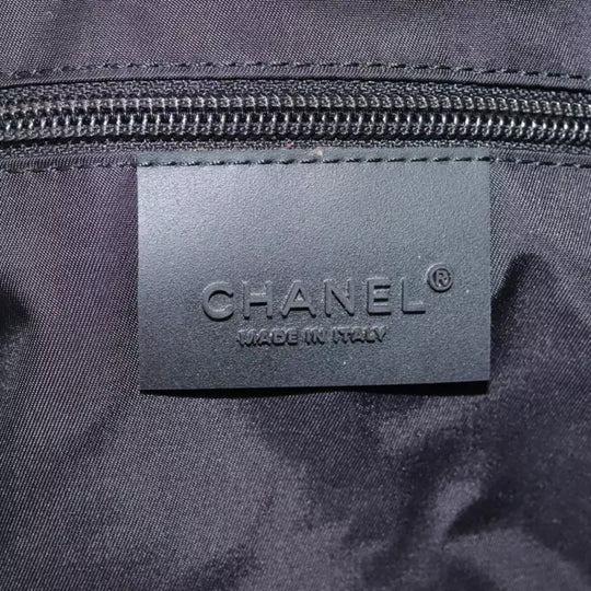 Chanel Sports Line Boston Bag Nylon Black Silver Large Travel Duffle Bag with Strap