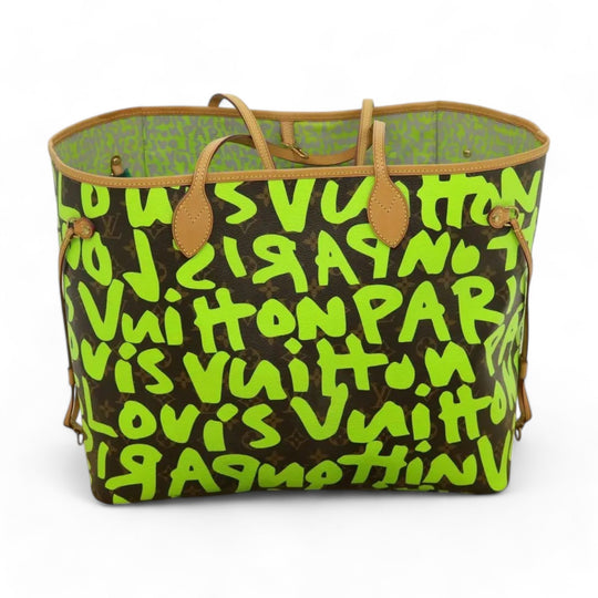 Louis Vuitton Monogram Graffiti Neverfull GM Tote Bag Green Women's Handbag