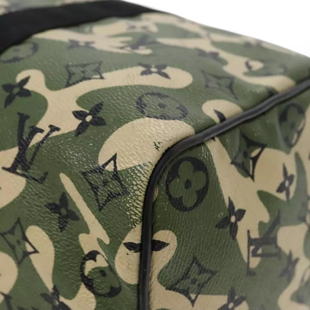 Louis Vuitton Camouflage Takashi Murakami Speedy 35 Handbag Women's Monogram Canvas