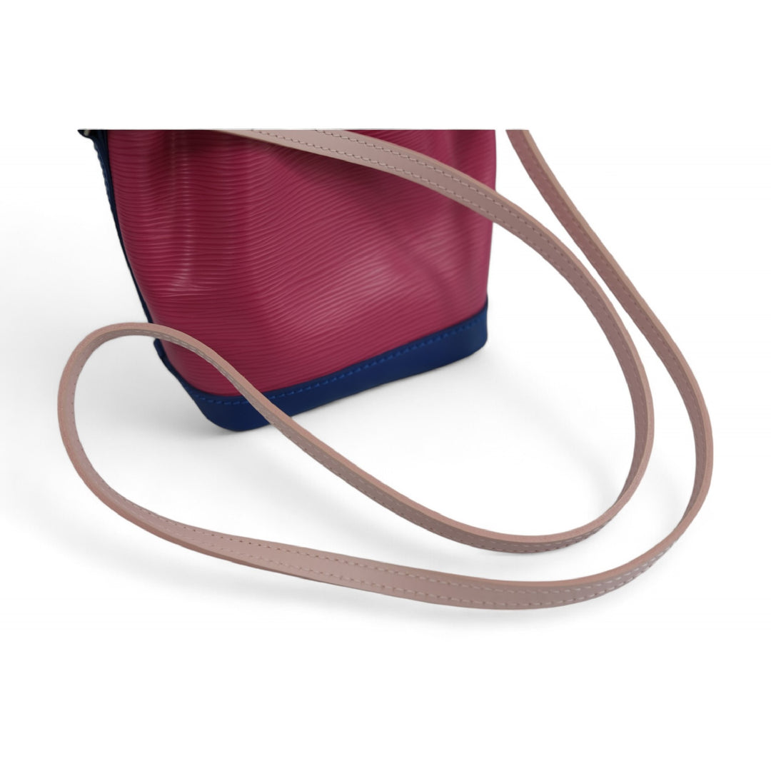 Louis Vuitton Nano Noe Pink Blue Epi Leather Crossbody Bag Women's Handbag Made in France