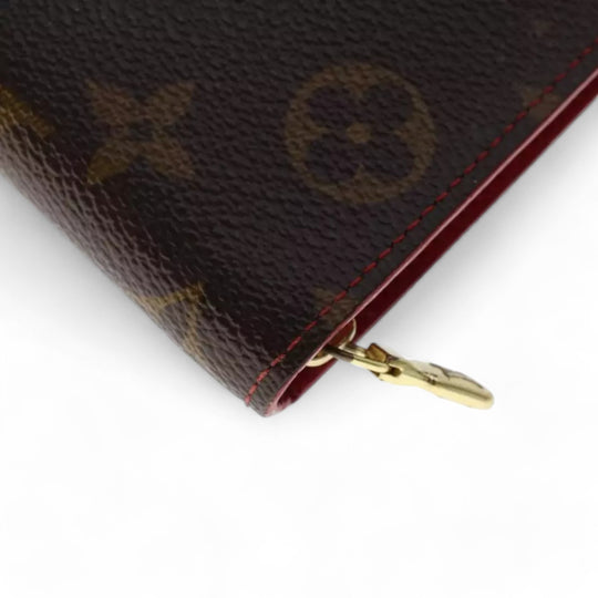 Louis Vuitton Monogram Cherry Porte Monnaie Zip Long Wallet Women's Brown