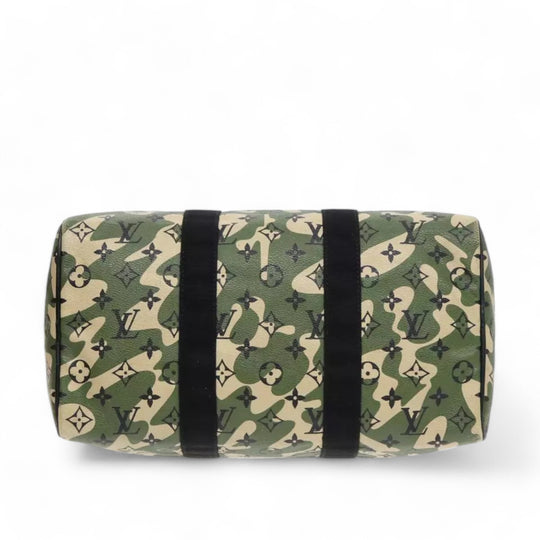 Louis Vuitton Camouflage Takashi Murakami Speedy 35 Handbag Women's Monogram Canvas