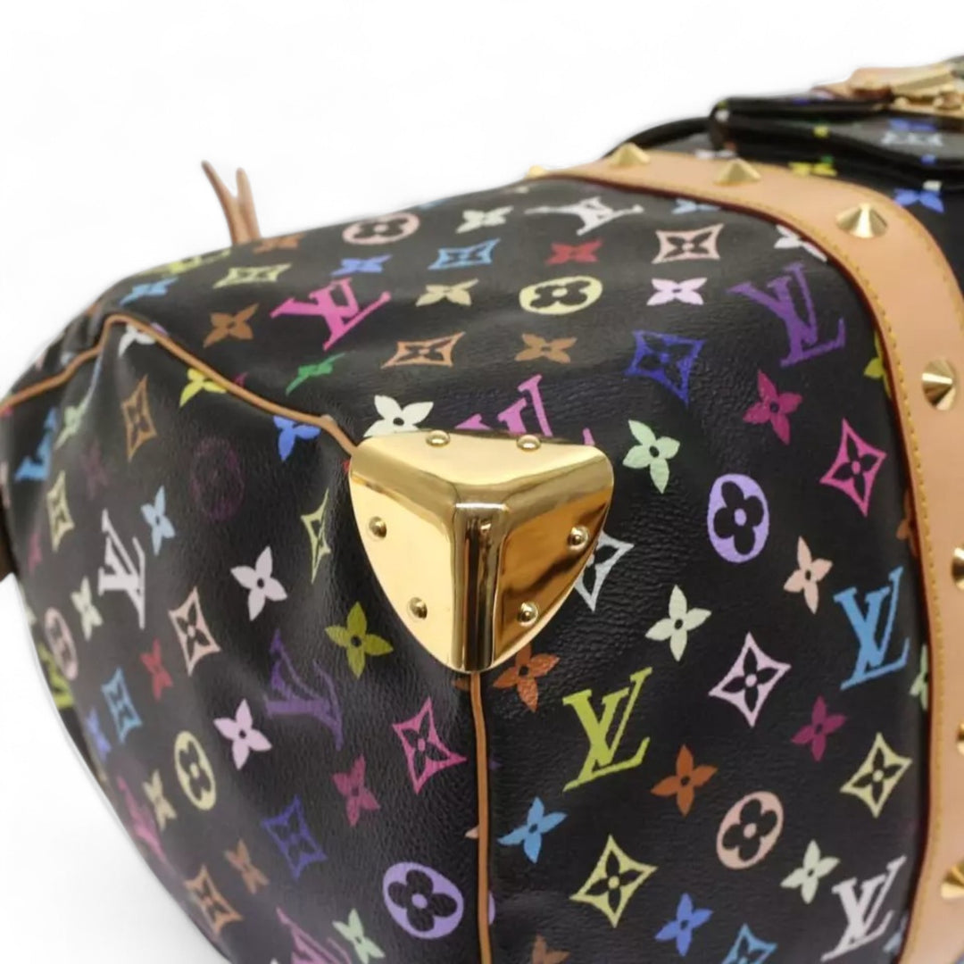 Louis Vuitton Monogram Multicolor Keepall 45 Boston Bag Black Women's Handbag with Dust Bag and Keys