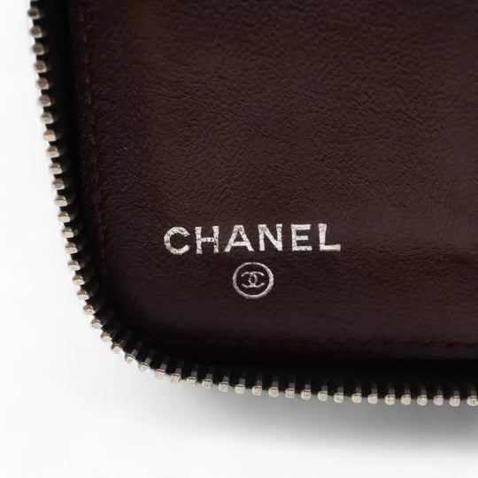 Chanel Black Lamb Skin Long Wallet CC Logo