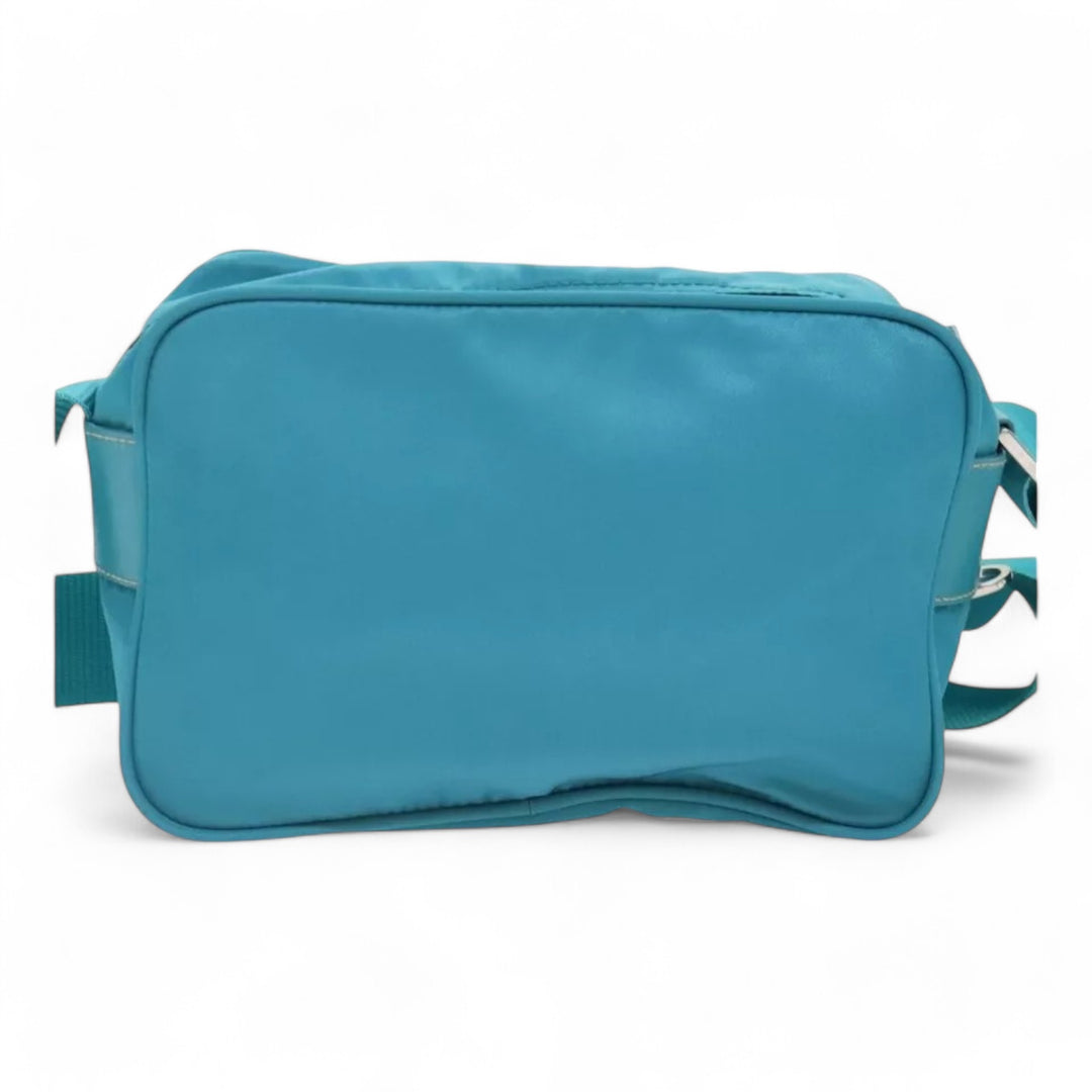 Prada Shoulder Bag Nylon Turquoise Blue Silver Unisex