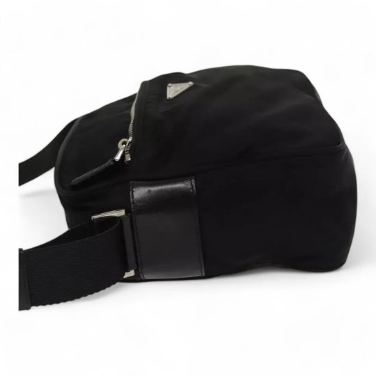 Prada Shoulder Bag Nylon Black Silver