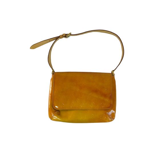 Louis Vuitton Vernis Yellow Flap Bag Shoulder Purse Women's Designer Handbag Vintage Chic