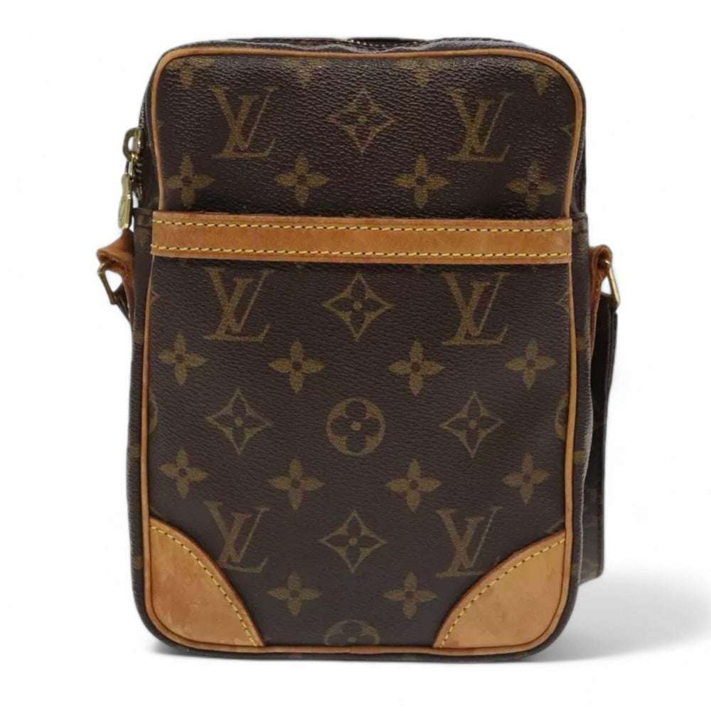 Louis Vuitton Vintage Monogram Danube Shoulder Crossbody Handbag Brown Unisex