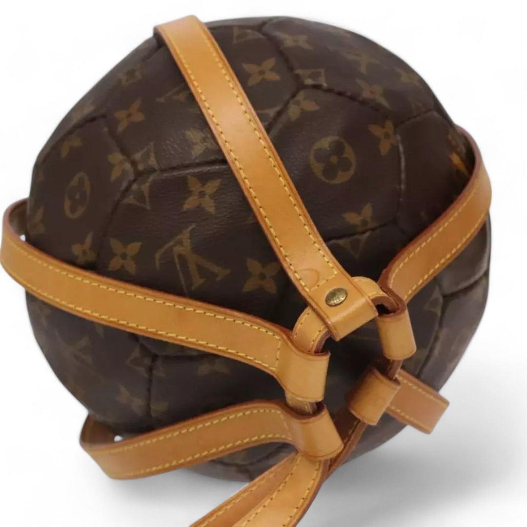 Louis Vuitton Monogram Soccer Ball France 98 World Cup Memorial Brown Leather Limited Edition