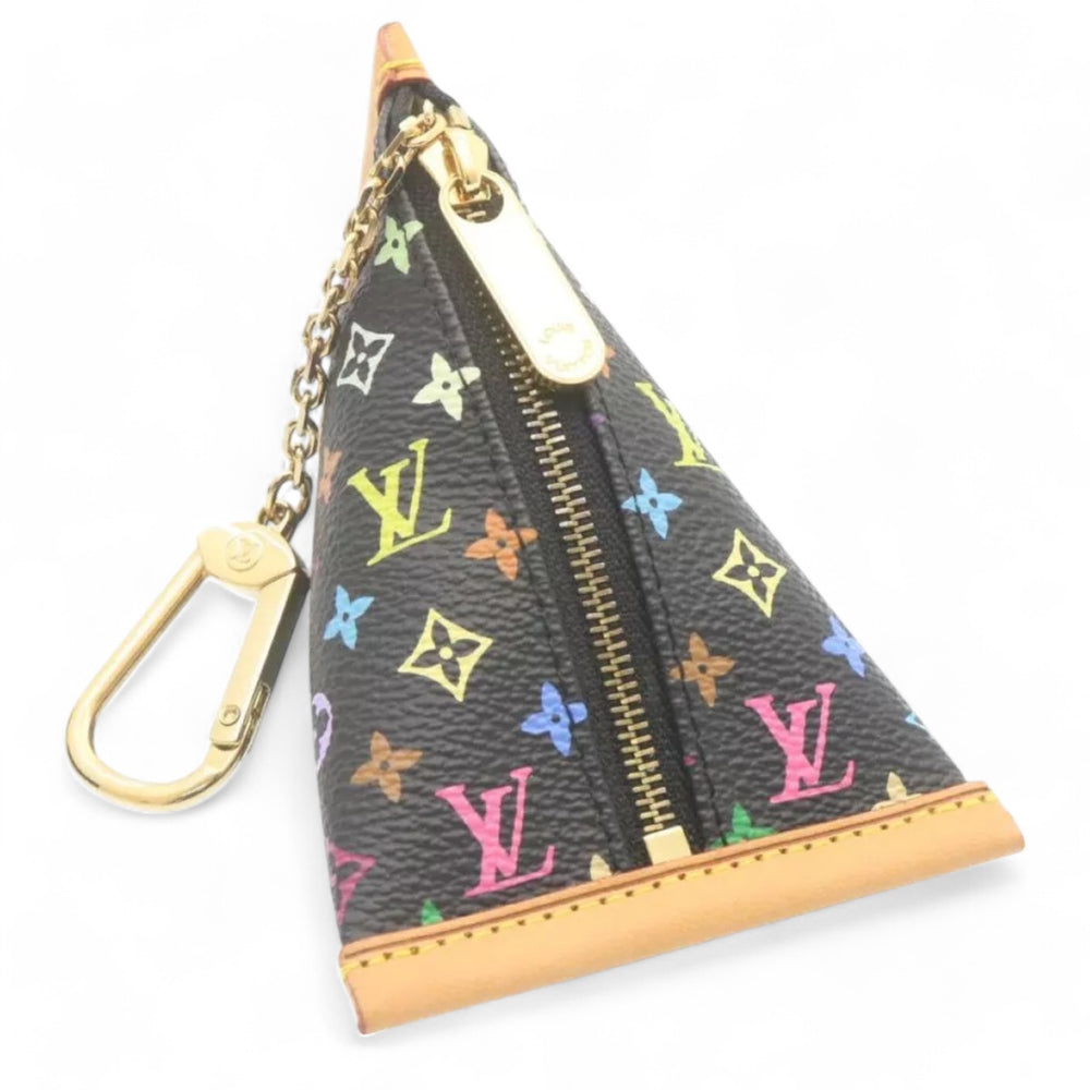 Louis Vuitton Monogram Berlino Coin Purse Multicolor Black Unisex with Chain Clip