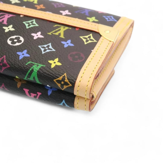 Louis Vuitton Multicolor Monogram Canvas PorteMonnaie Billets Cartes Wallet Black