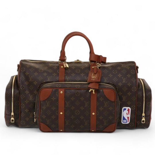 Louis Vuitton Monogram NBA Gym Bag Boston Bag 2way Brown Unisex Travel Duffle Bag with Shoulder Strap and Lock