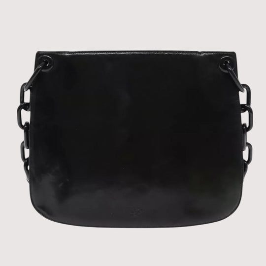 Prada Chain Shoulder Bag Leather Black Made in Italy