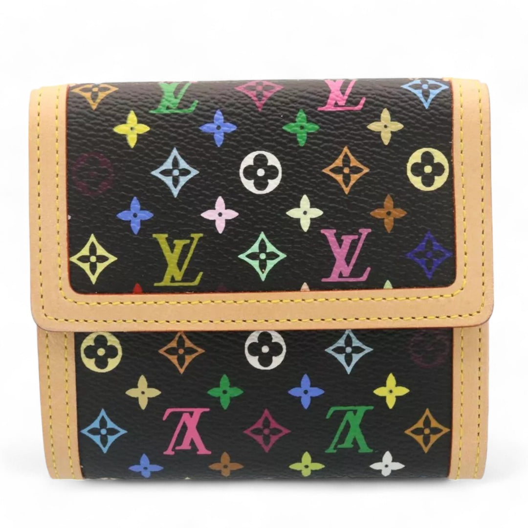 Louis Vuitton Multicolor Monogram Canvas PorteMonnaie Billets Cartes Wallet Black