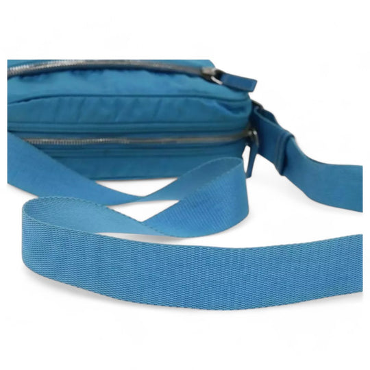 Prada Shoulder Bag Nylon Light Blue Unisex Made in Italy