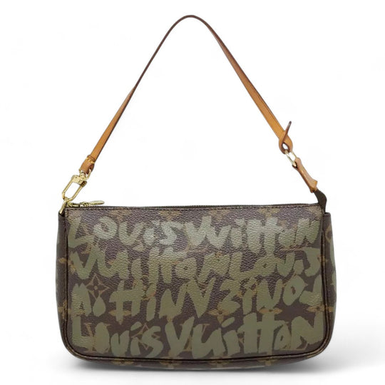 Louis Vuitton Monogram Graffiti Pochette Accessoires Khaki Pouch Bag Women's Handbag