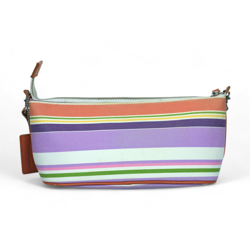 Burberry Striped Canvas Small Bag Multicolor Women's Handbag Purse with Leather Strap