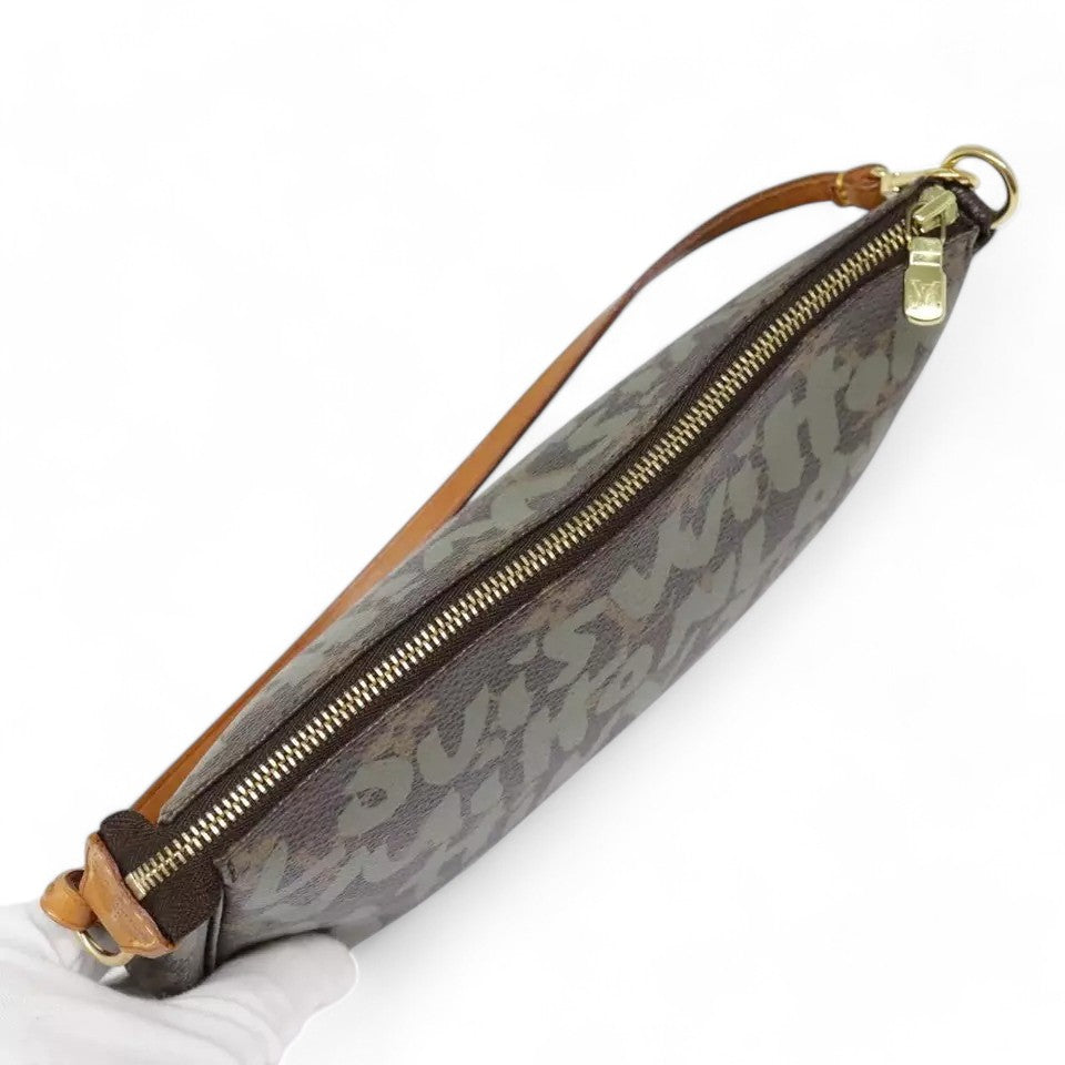 Louis Vuitton Monogram Graffiti Pochette Accessoires Khaki Pouch Bag Women's Handbag