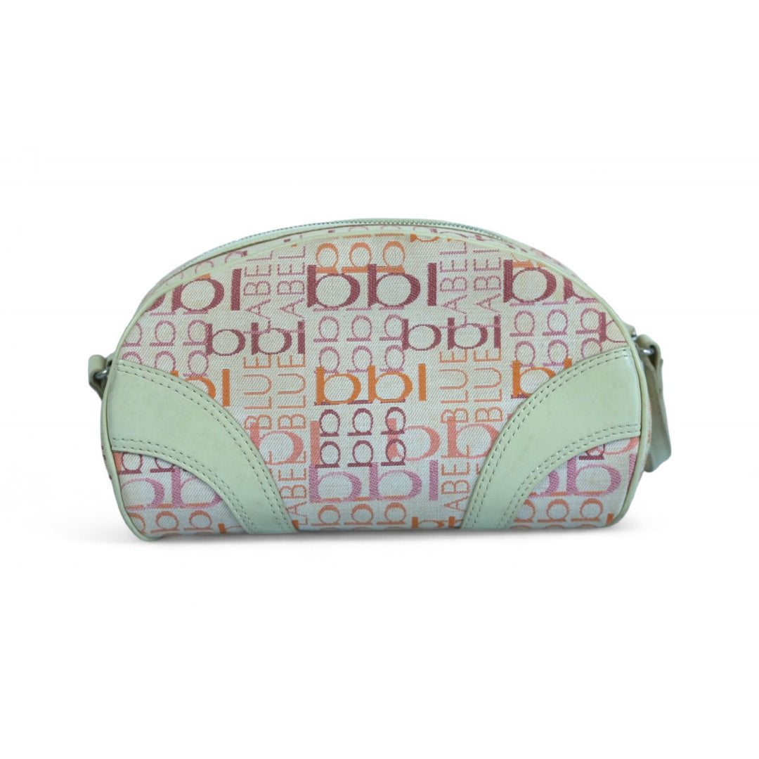 Burberry Blue Label Crossbody Bag Pink Green Monogram Women's Handbag Purse Vintage