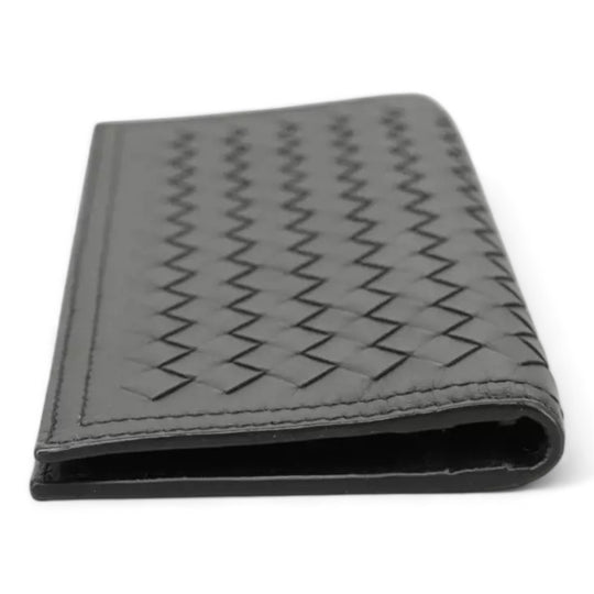 Bottega Veneta Intrecciato Long Wallet Leather Black Mens Vintage Made in Italy