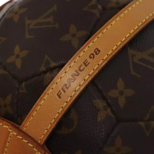 Louis Vuitton Monogram Soccer Ball France 98 World Cup Memorial Brown Leather Limited Edition